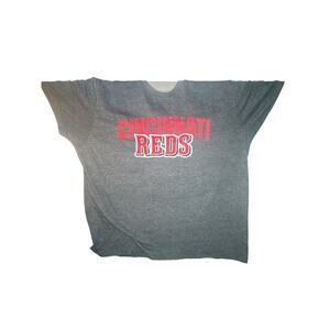 🧢 Vintage Cincinnati Reds Gray T-Shirt Men’s 2XL MLB Logo Cotton Poly Blend
